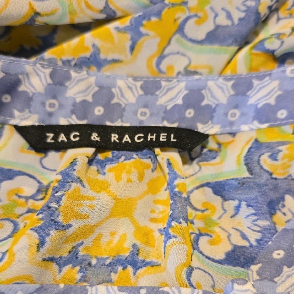 Zac & Rachel Flowy Blue Long Sleeve Boxy Top XL - Picture 2 of 5
